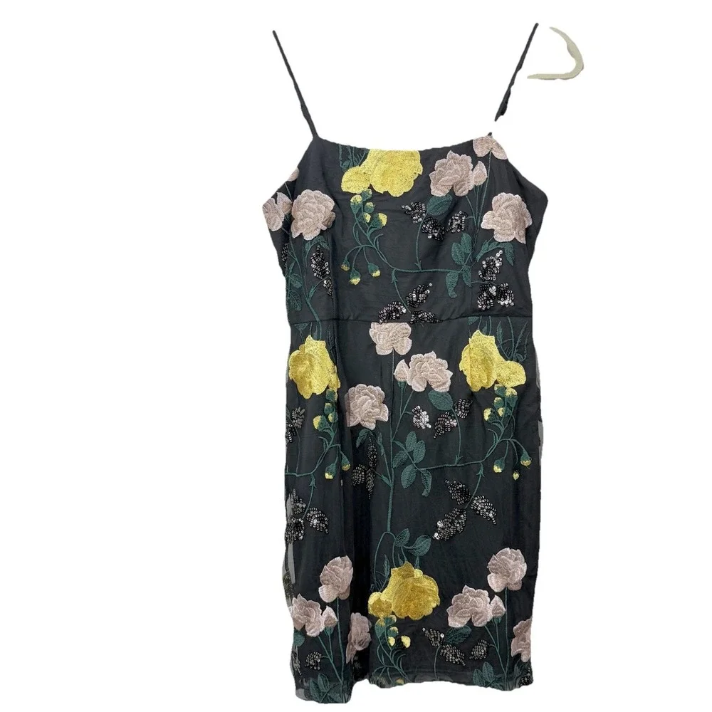 NWT Lulus Rue Colorful Floral Embroidered Sequin Bodycon Mini‎ Dress LARGE - Picture 4 of 11